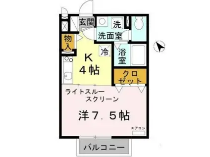 コゥジィーコートII(1K/2階)の間取り写真