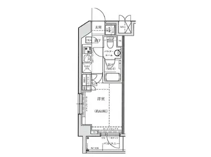 パティーナ狛江(1K/4階)の間取り写真