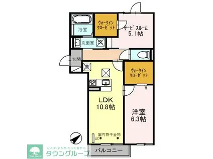 セレーノ(1LDK/1階)の間取り写真