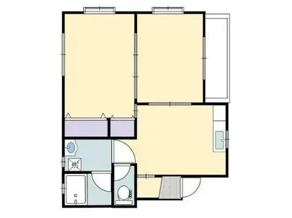 エスポワール一の宮(2DK/1階)の間取り写真