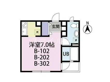 アイショウパルハウス東品川(1K/2階)の間取り写真
