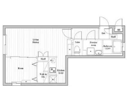 ハーモニーグラシア蒲田(1LDK/4階)の間取り写真