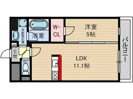 デル スール ラ ローザ(1LDK/1階)の間取り写真