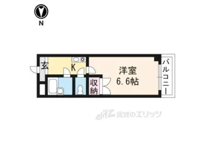 ベルクレストおくだ(1K/5階)の間取り写真