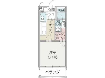 グランエール(1K/3階)の間取り写真
