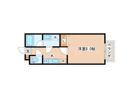 イースト MARE(1K/2階)の間取り写真