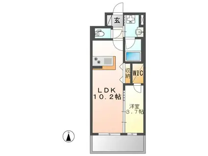 クレール則武(1LDK/2階)の間取り写真