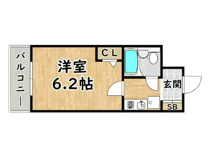 リーガル塚本(1K/5階)の間取り写真