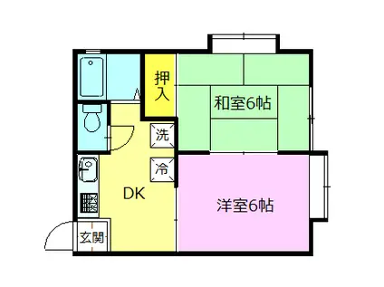 メイプル吉田(2K/1階)の間取り写真