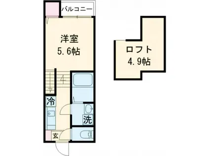 MODERN PALAZZO 西時津B棟(1SK/1階)の間取り写真