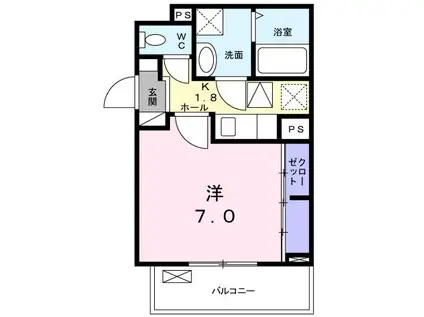 リシーズン(1K/1階)の間取り写真