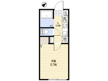 アルトハイム能見台(1K/1階)の間取り写真