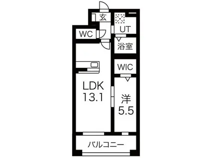 RVII(1LDK/4階)の間取り写真