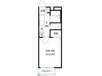 ミクニハイツI(1K/1階)の間取り写真