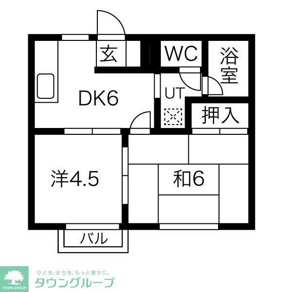 リバティーライフ徳丸(2DK/2階)の間取り写真