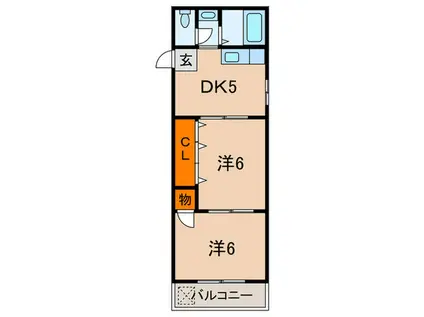 岩崎岩屋ビル(2DK/3階)の間取り写真