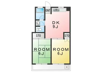 レジデンス大岡(2DK/5階)の間取り写真