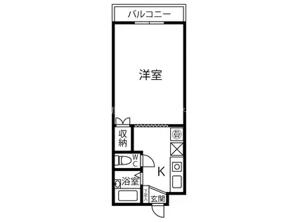 DELPHI鴨池II(1K/3階)の間取り写真