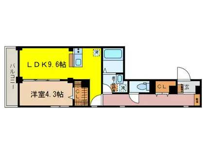 マミービル(1LDK/2階)の間取り写真