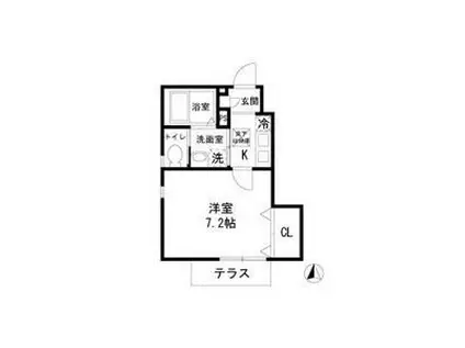 フォレスト上大岡(1K/1階)の間取り写真