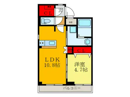 昭和エコタワーレジデンス(1LDK/3階)の間取り写真