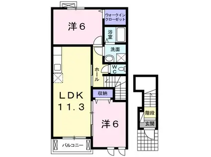 シャトーアンジュ(2LDK/2階)の間取り写真