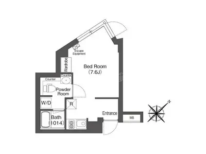 エスタート大井町フォレスト(ワンルーム/3階)の間取り写真