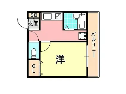 ジュネスわだつみ(1K/1階)の間取り写真