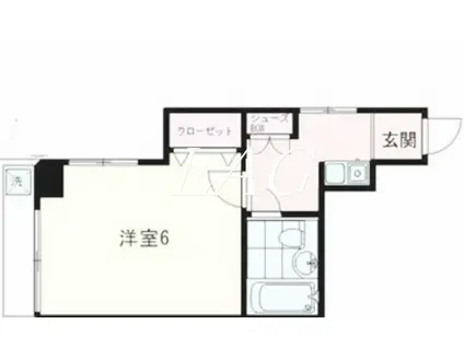 カーサヴェルデ(1K/6階)の間取り写真