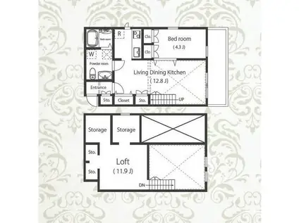 プリマ町田金森弐番館(1LDK/1階)の間取り写真