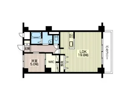 長福ハイツ(1LDK/5階)の間取り写真