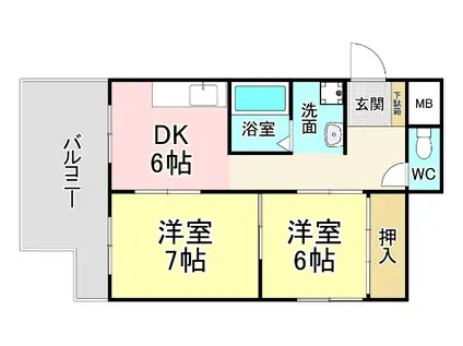 平和ビル(2DK/3階)の間取り写真