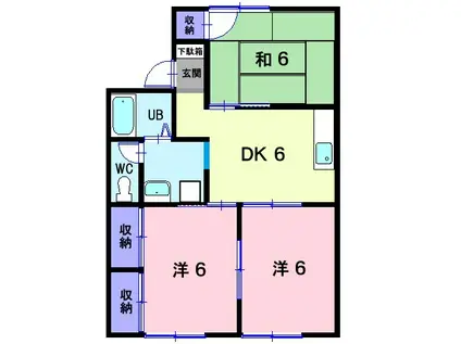 セジュールマカベ(3DK/2階)の間取り写真