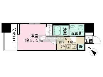 N-STAGE 西所沢駅前(1K/5階)の間取り写真