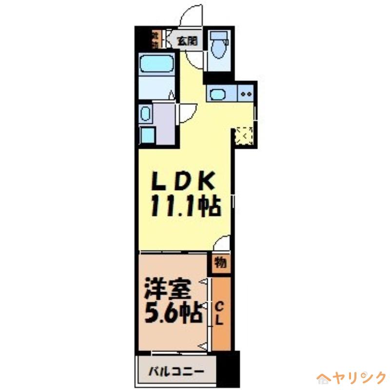 プラージュ大曽根(1LDK/4階)の間取り写真