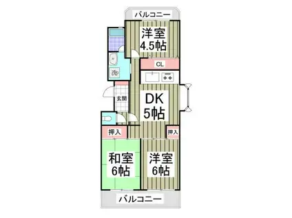 ベルエポック(3DK/1階)の間取り写真