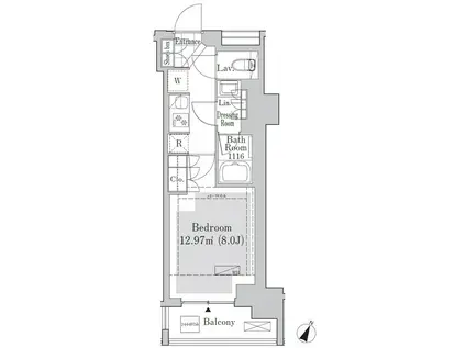 リブクオーレ神保町(1K/3階)の間取り写真