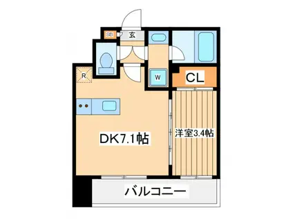シーフォルムカワサキ(1DK/10階)の間取り写真
