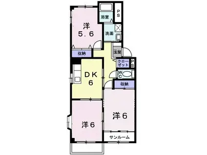 メリーディエース(3DK/1階)の間取り写真