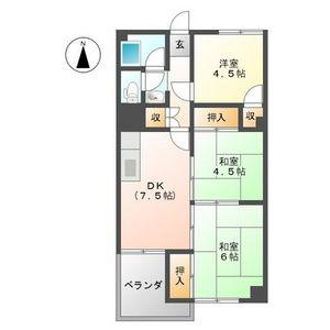 岩崎サンコーポ(3DK/1階)の間取り写真