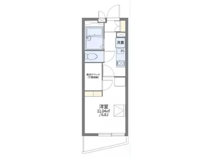 レオパレスルーエ六甲(1K/2階)の間取り写真