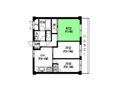 ガーデンヒル寿々木(3DK/3階)の間取り写真