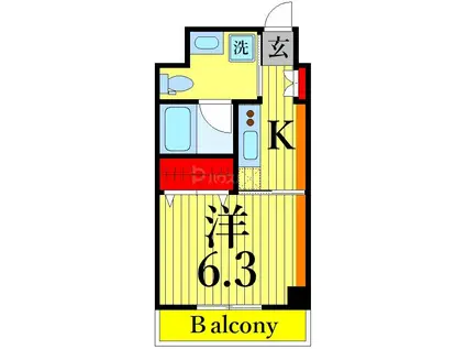 ラグゼナ北千住(1K/7階)の間取り写真
