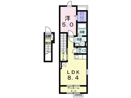 メゾン TOKU(1LDK/2階)の間取り写真