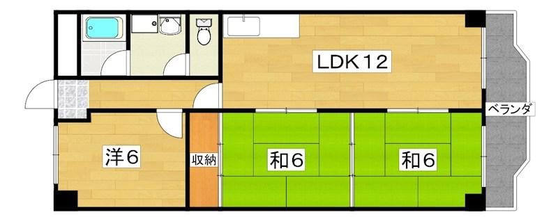 コーポ春日丘(3LDK/3階)の間取り写真