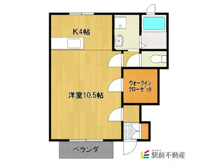 ヴィオーラ壱番館(ワンルーム/2階)の間取り写真