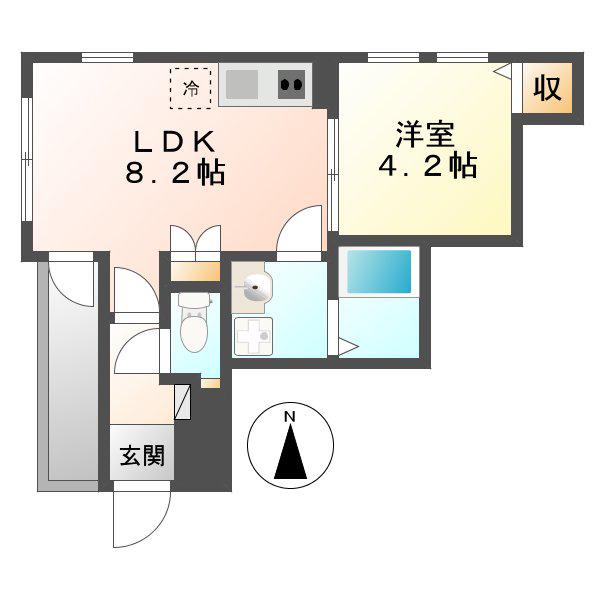 SPICA(1LDK/3階)の間取り写真