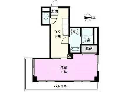 マルマンプラザ武里(1DK/4階)の間取り写真