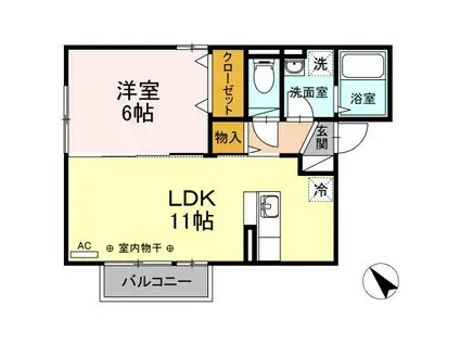 メルヴェイユ(1LDK/2階)の間取り写真