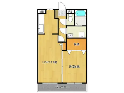 ルーブリック(1LDK/2階)の間取り写真